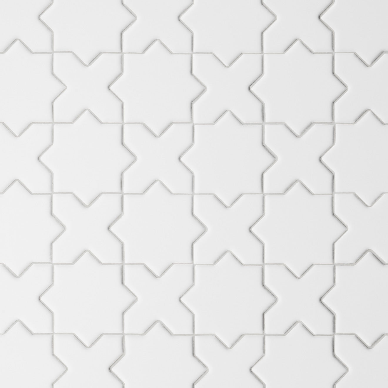 Bedrosians Le Cafe 2" x 2" Cross & Star Mosaic 12" x 12" Matte White