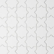 Bedrosians Le Cafe 2" x 2" Cross & Star Mosaic 12" x 12" Matte White