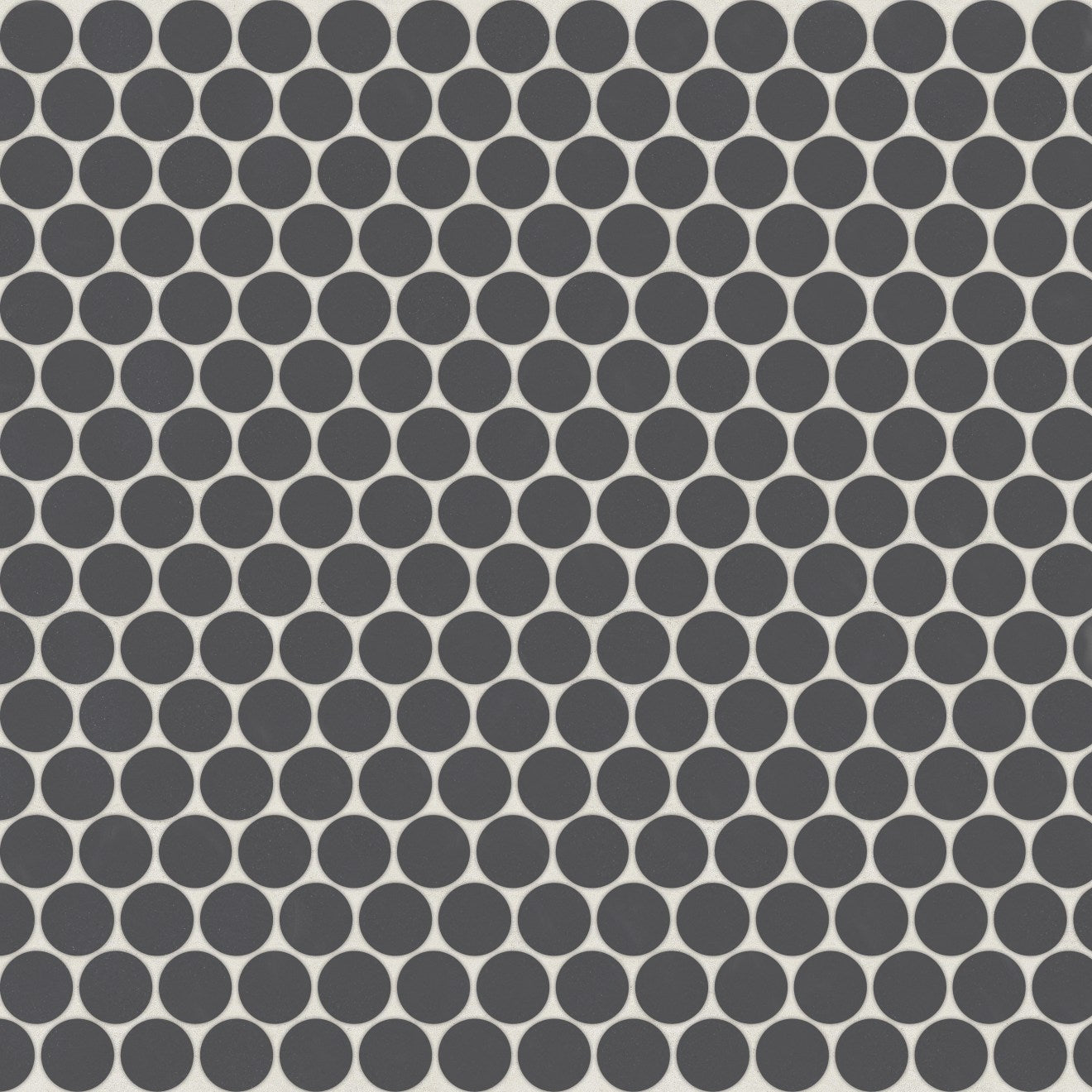 Bedrosians Marin 0.75 Penny Round Mosaic 11.5" x 12.5" Black Sea / Black