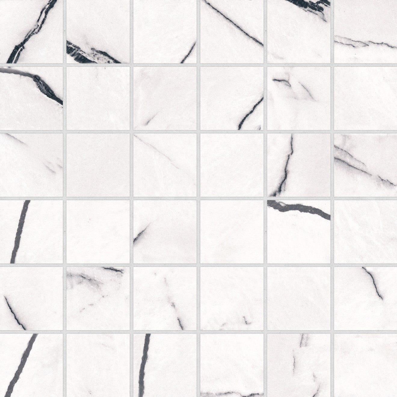 Bedrosians Gemma 2" x 2" Mosaic 12" x 12" Honed Bianca