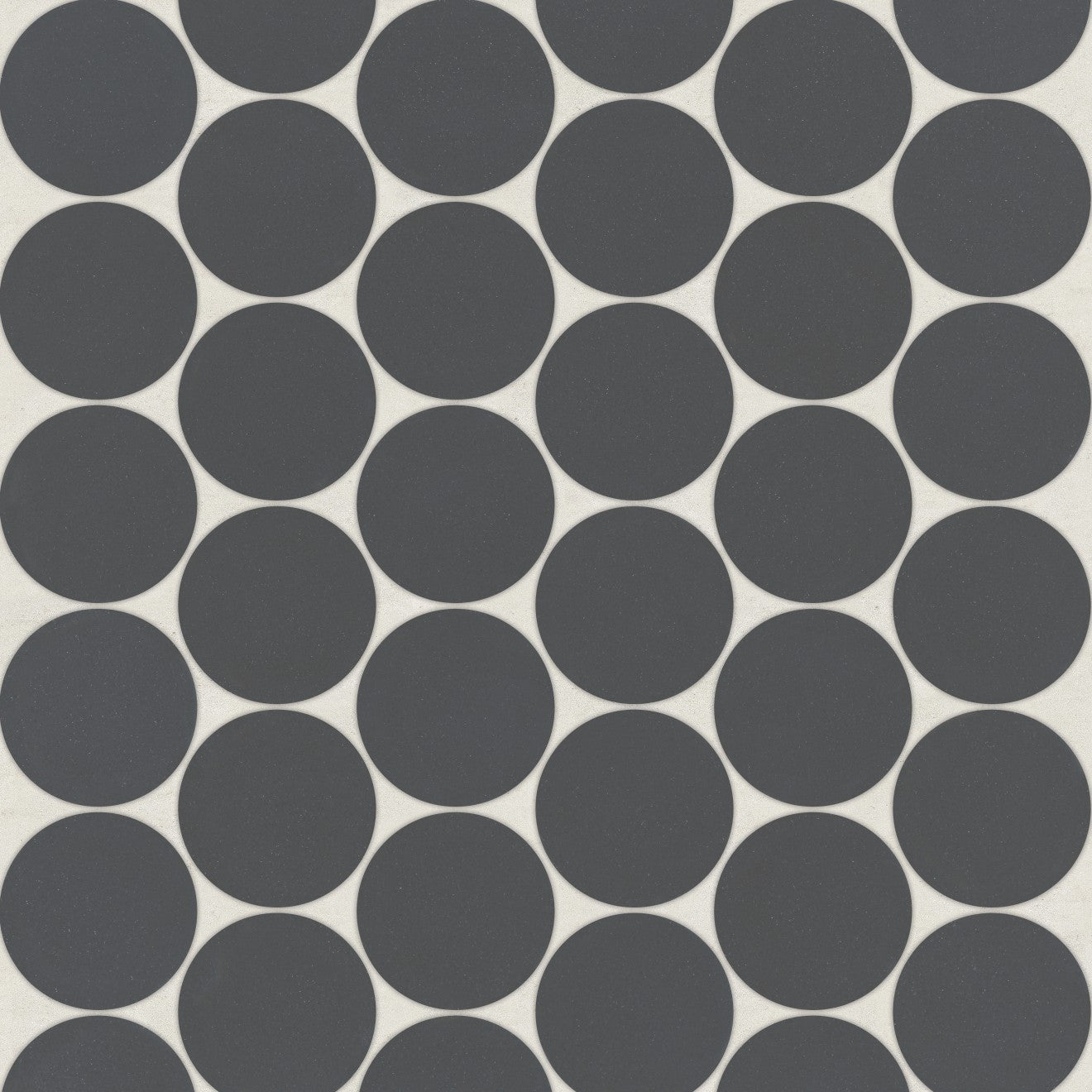 Bedrosians Marin 2" Penny Round Mosaic 10.5" x 11.75" Black Sea / Black