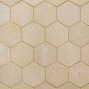 Bedrosians Marble 3" Hexagon Mosaic 10.5" x 12" Caspian Bisque