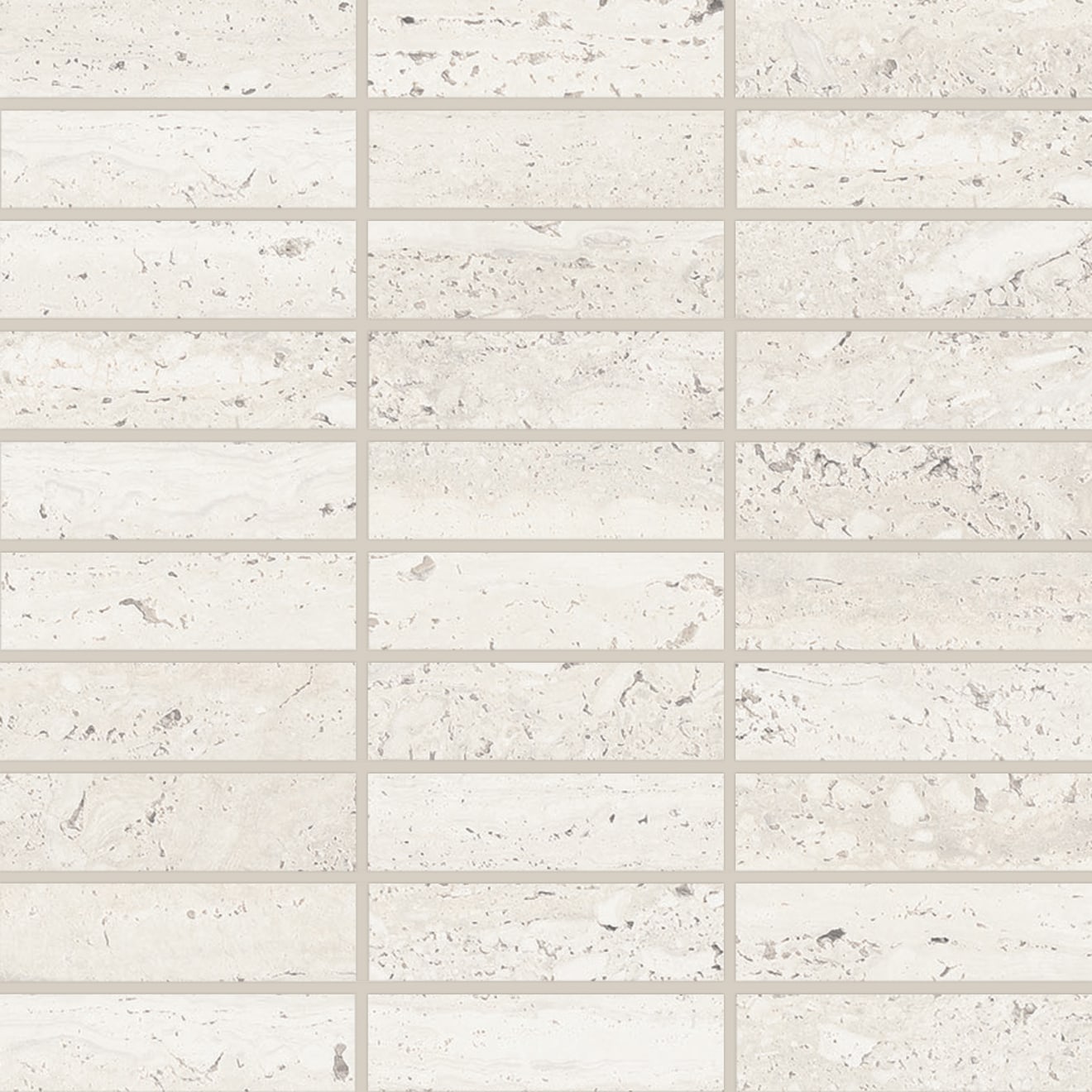 Bedrosians Sensi Roma 1" x 4" Straight Mosaic 12" x 12" White