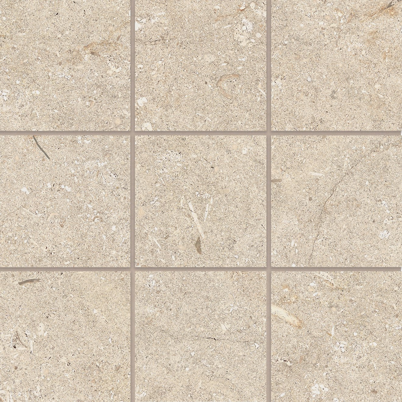 Bedrosians Poetry Stone 4" x 4" Mosaic 12" x 12" Beige