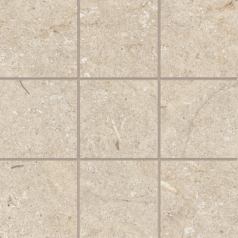 Bedrosians Poetry Stone 4" x 4" Mosaic 12" x 12" Beige