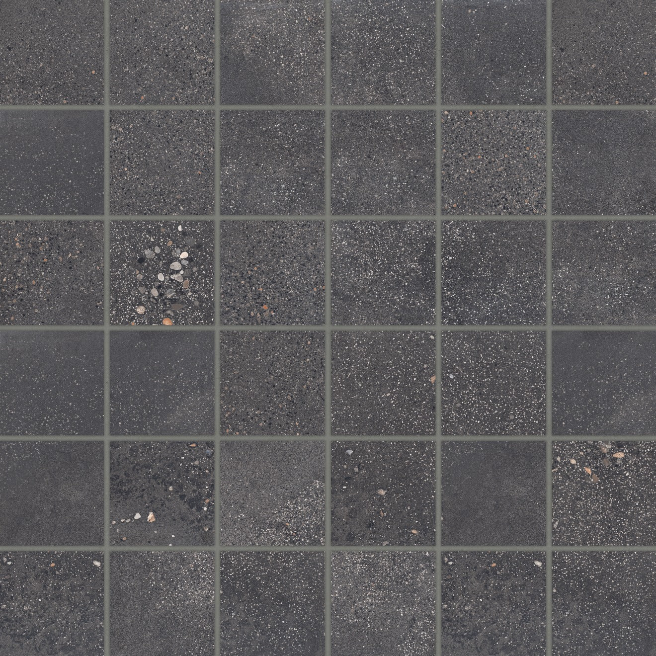 Bedrosians Area 51 2" x 2" Mosaic 12" x12" Matte Black