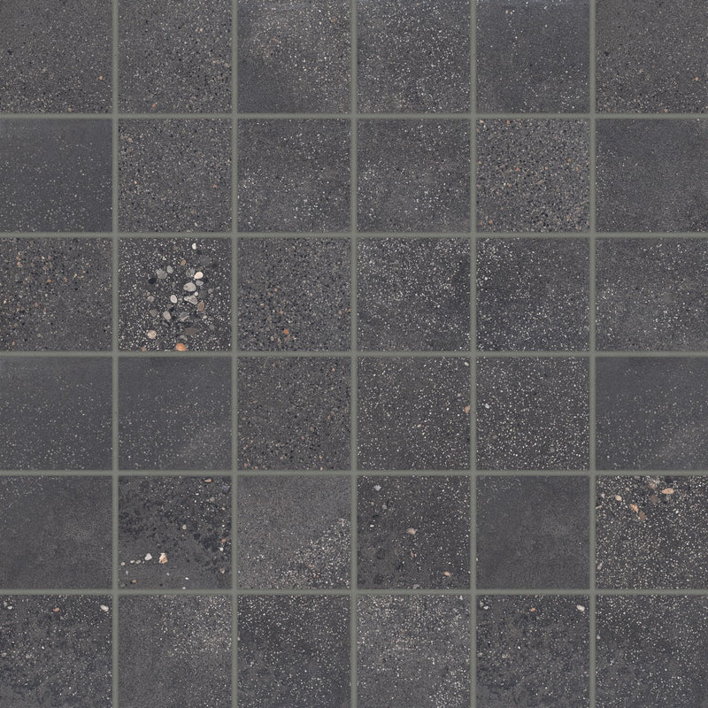 Bedrosians Area 51 2" x 2" Mosaic 12" x12" Matte Black