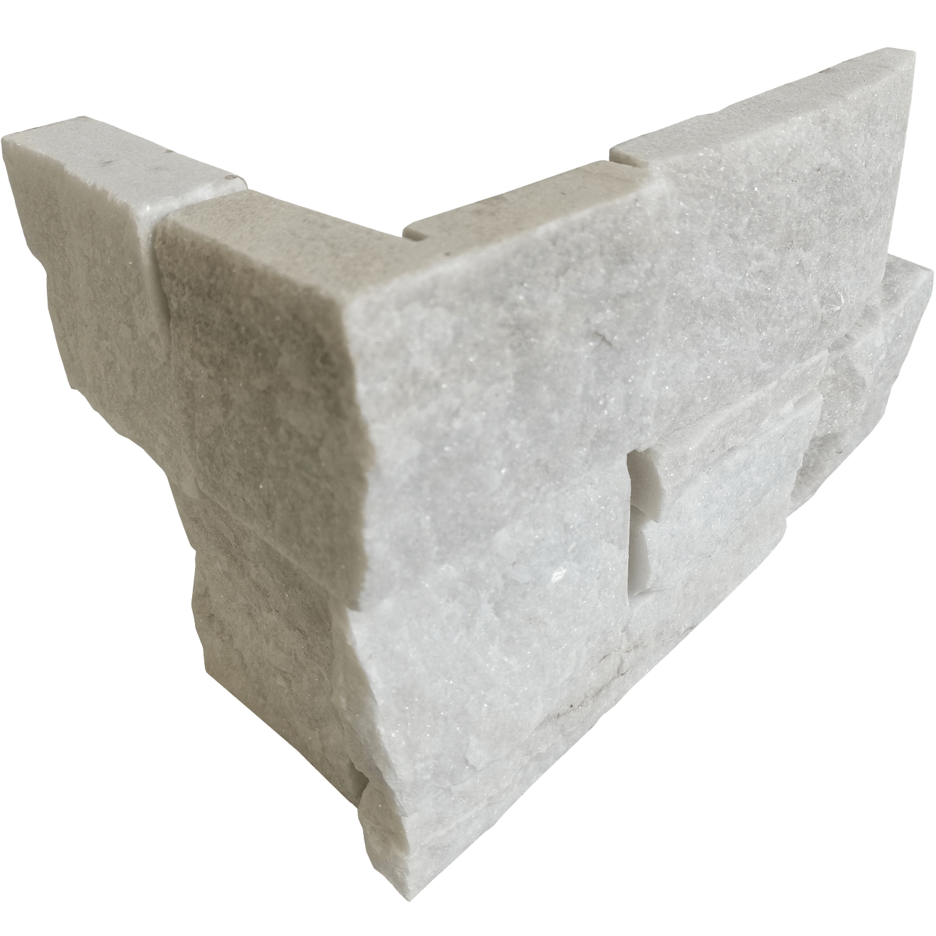 Bedrosians Stone Ledgers 8" x 20" Jumbo Ledger Corner - Wired Mesh Malibu White