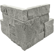 Bedrosians Marble 8" x 18 Tumbled Ledger Corner Grey Marble