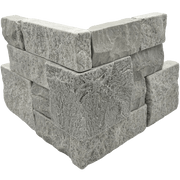 Bedrosians Stone Ledgers 8" x 18" Tumbled Ledger Corner - Wired Mesh Grey Marble
