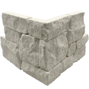 Bedrosians Stone Ledgers 8" x 18" Tumbled Ledger Corner - Wired Mesh Light Beige Limestone