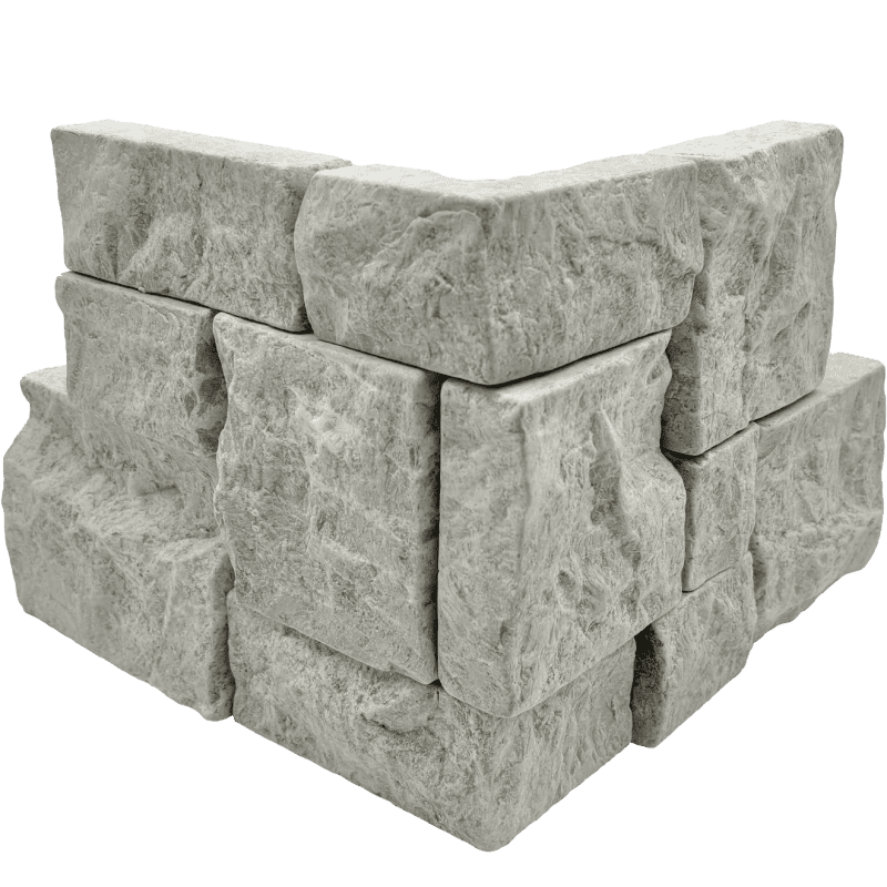 Bedrosians Marble 8" x 18 Tumbled Ledger Corner Taupe Marble