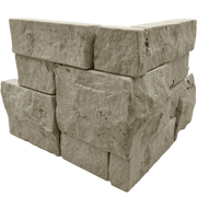 Bedrosians Limestone 8" x 18" Tumbled Ledger Corner Mixed Beige & Grey