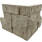 Bedrosians Stone Ledgers 8" x 18" Tumbled Ledger Corner - Wired Mesh Mixed Beige & Grey Limestone