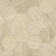 Bedrosians Marble 3" Hexagon Mosaic 10.5" x 12" Ashen Grey