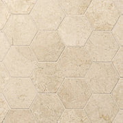 Bedrosians Marble 3" Hexagon Mosaic 10.5" x 12" Crema Marfil Select