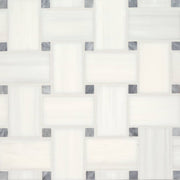 Bedrosians Marble 11.22" x 11.22" Jumbo Basket Weave Mosaics Honed Dolomite / Bardiglio Dot