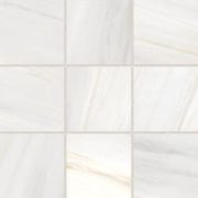 Bedrosians Magnifica 4" x 4" Mosaic 12" x 12" Honed Bianco Lasa