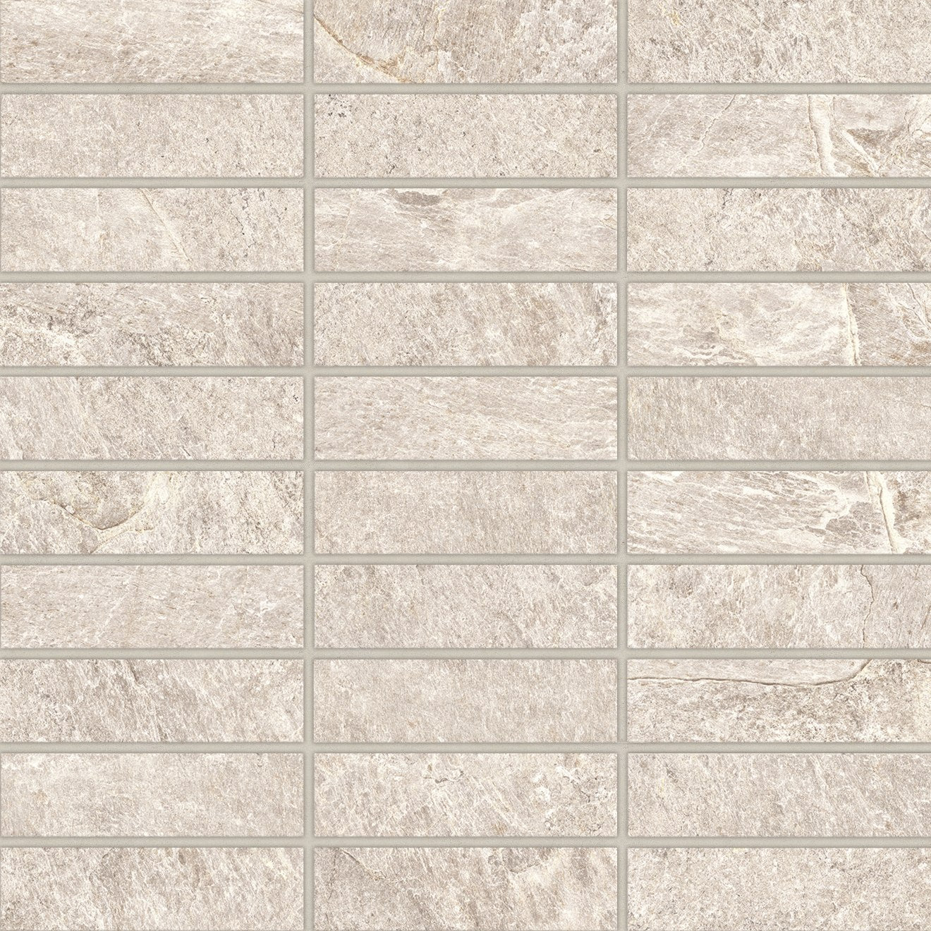 Bedrosians Farmhouse Living 1" x 4" Mosaic 12" x 12" Alabaster