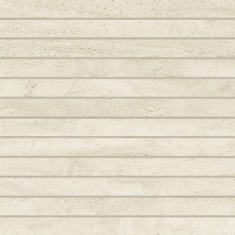 Bedrosians Tivoli 1" x 12" Mosaic 12" x 12" Crema