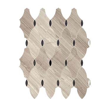Daltile Lavaliere 10" x 13" Romantique Mosaic Chenille White/Blk Ant Mirror