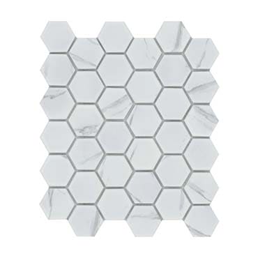 Emser Elegan 11" x 13" Hexagon Mosaic 2" Hex Matte Calacata