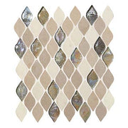Daltile Decorative Accents 1" x 2" Raindrop Mosaic 12" x 14" Blanc Et Beige