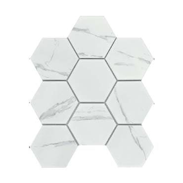 Emser Elegan 10" x 11" Hexagon Mosaic 4" Matte Calacata