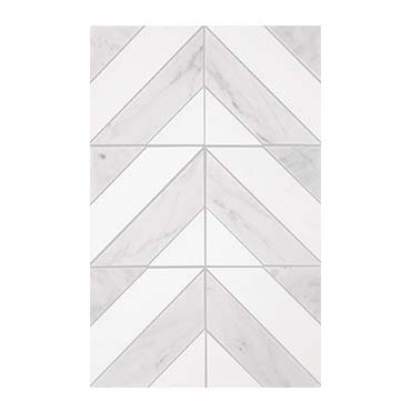 Daltile Perfit Mosaix 18" x RL" Mosaic Saran White & Thassos / Dash