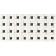 Daltile Keystones 1" x 2" Pattern Mosaic 12" x 24" Arctic White/Black