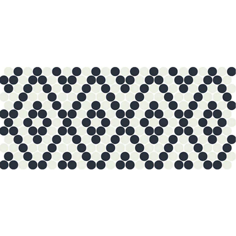 Daltile Keystones 10" x 22" Penny Rounds Mosaic Arctic White/Black