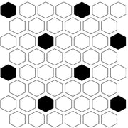 Daltile Color Wheel Mosaic 1.5" Hexagon Glossy Arctic White/Black