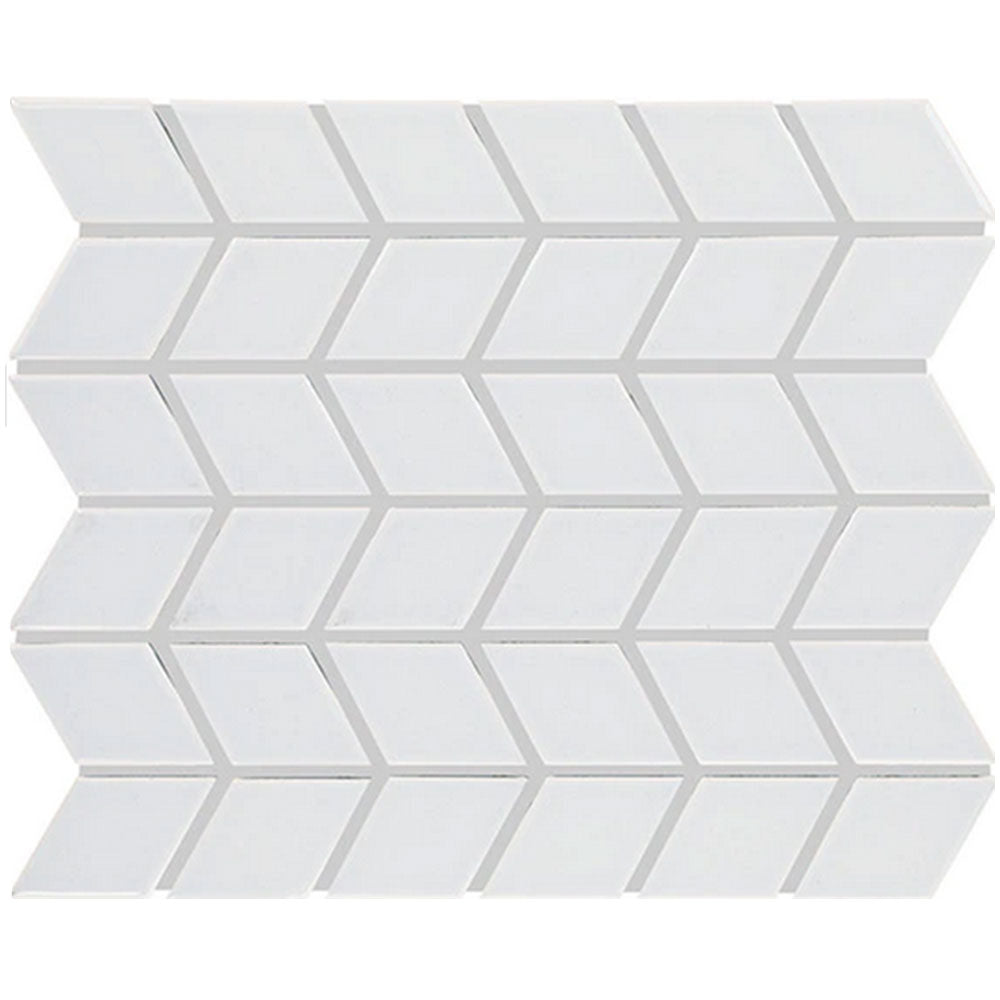 Daltile Color Wheel Retro 2" x 3" Chevron Mosaic 11" x 13" Glossy Arctic White