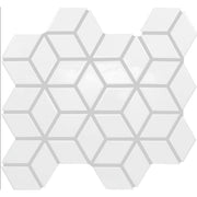 Daltile Color Wheel Retro 2" x 3" 3D Cube Mosaic 12" x 13" Glossy Arctic White