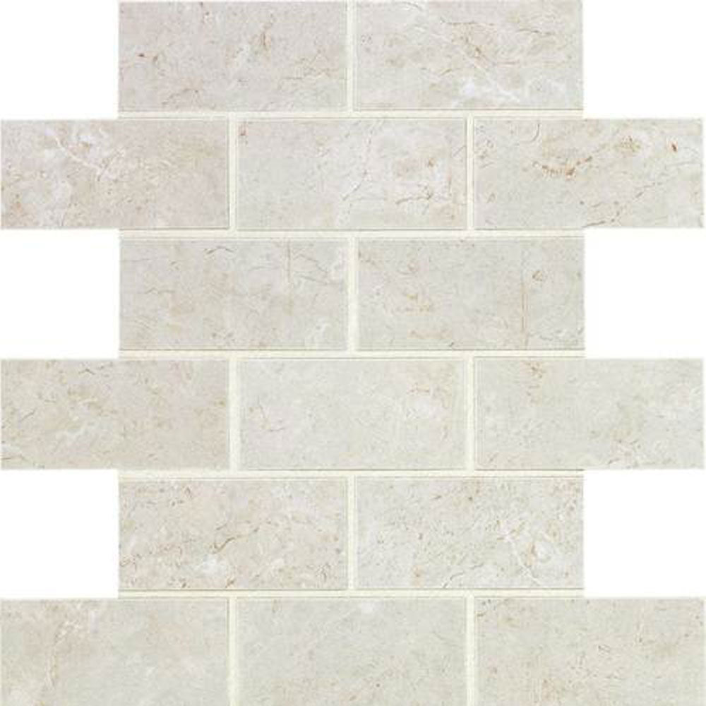 Daltile Florentine 2" x 4" Brick Joint Mosaic 12" x 12" Argento