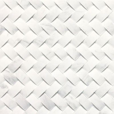 Daltile Stone A LA Mod 1.5" x 0.75 Basketweave Mosaic 12" x 12" Contempo White