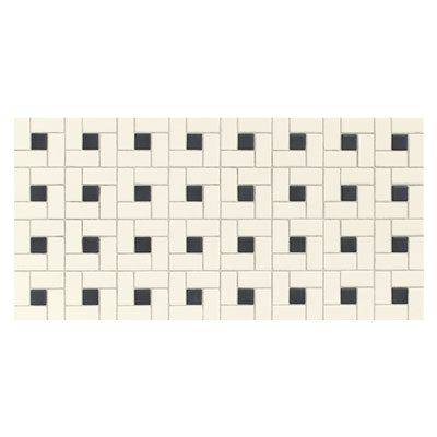 Daltile Keystones 1" x 2" Pattern Mosaic 12" x 24" Biscuit/Black Dot