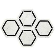 Daltile Marble 6" Hexagon Mosaic 10" x 12" Marble Blk/Wht