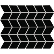 Daltile Color Wheel Retro 2" x 3" Chevron Mosaic 11" x 13" Glossy Black