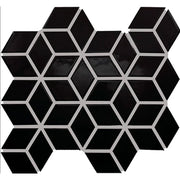Daltile Color Wheel Retro 2" x 3" 3D Cube Mosaic 12" x 13" Glossy Black