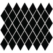 Daltile Color Wheel Retro 2" x 3" Harlequin Mosaic 12" x 13" Glossy Black
