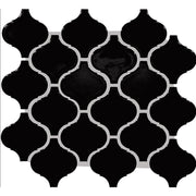Daltile Color Wheel Retro 3" x 3" Arabesque Mosaic 11" x 12" Glossy Black