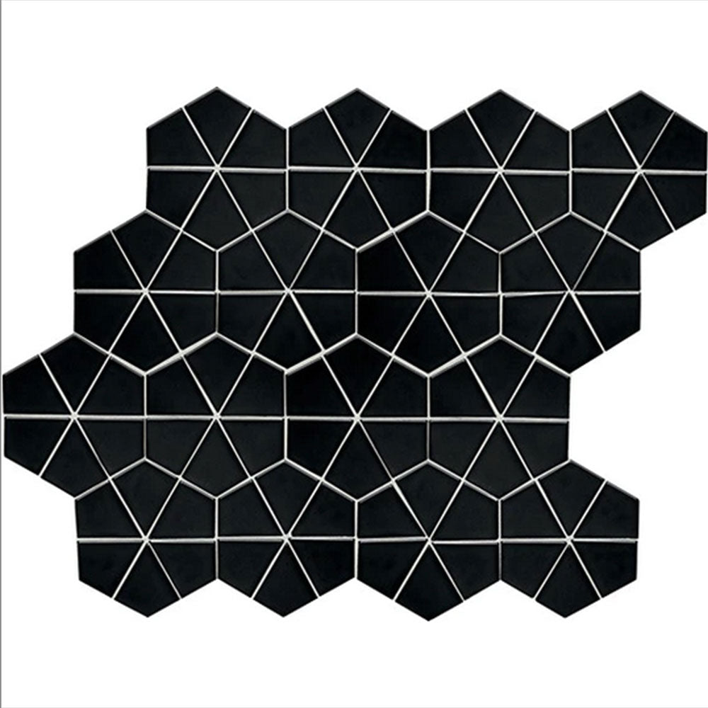 Daltile Stage Craft 6" x 6" Mosaic 12" x 15" Glossy Black