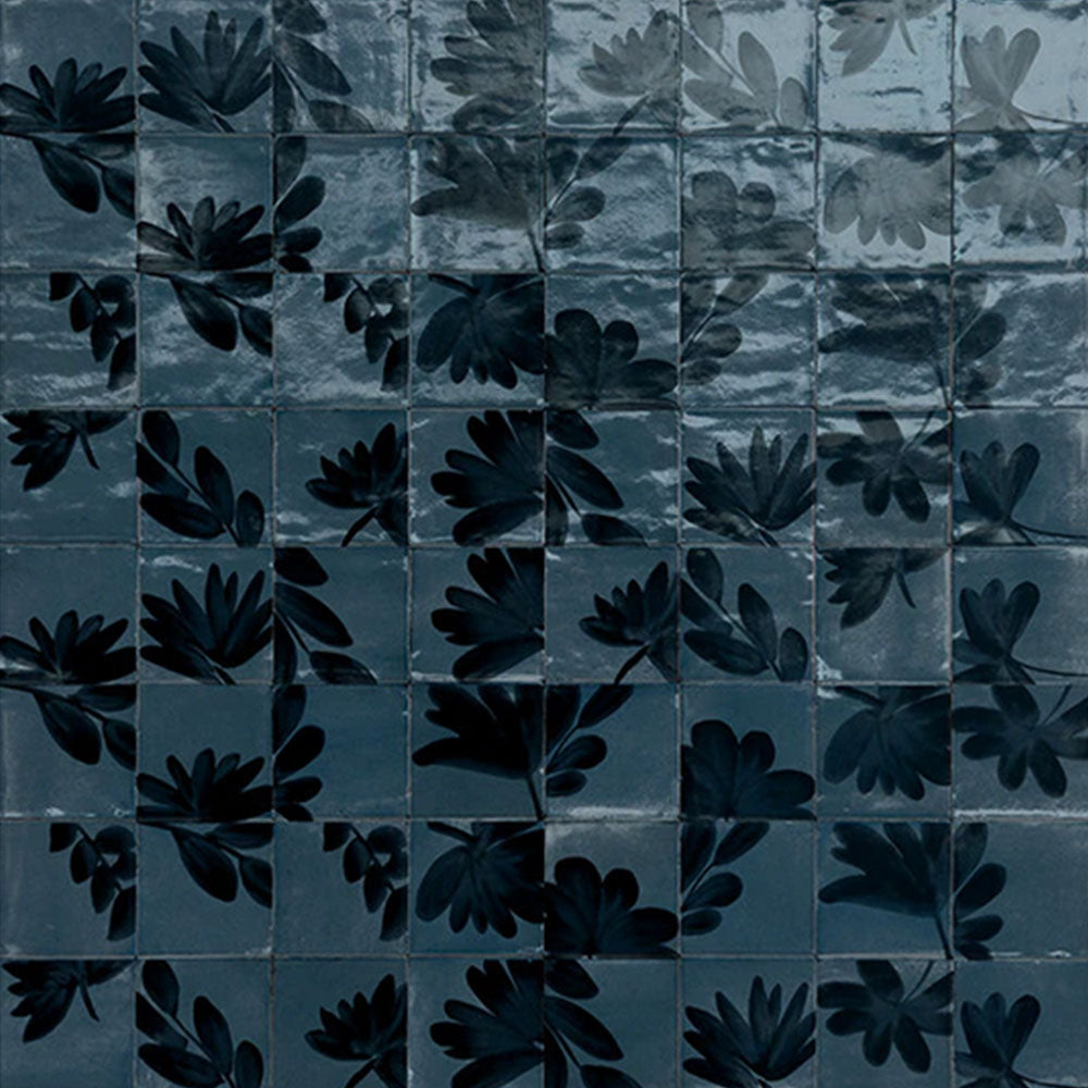 Marazzi Rice 6" x 6" Blu Deco Blossom