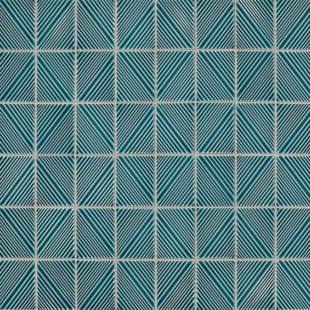Daltile Revalia Remix 3" x 4" Structural Mosaic 12" x 16" Brilliant Blue