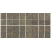 Daltile Continental Slate 3" x 3" Straight Joint Mosaic 12" x 24" Brazilian Green
