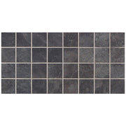 Daltile Continental Slate 3" x 3" Straight Joint Mosaic 12" x 24" Asian Black
