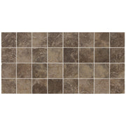 Daltile Continental Slate 3" x 3" Straight Joint Mosaic 12" x 24" Moroccan Brown