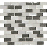 Daltile Crystal Shores 2" x 1" Brick Joint Mosaic 12" x 13" Diamond Delta