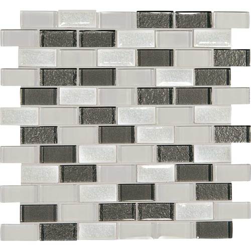 Daltile Crystal Shores 2" x 1" Brick Joint Mosaic 12" x 13" Diamond Delta